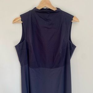COS Navy Floor-length High Neck Dress